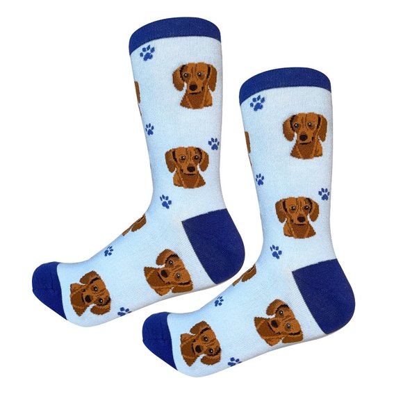 Sock Daddy Accessories - Fundraiser - Dachshund (red) - Fun Unisex Socks - Crazy Pet Lover